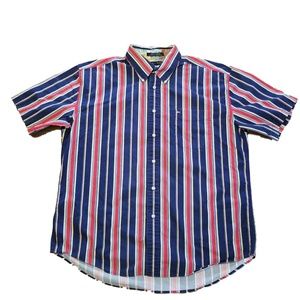 TOMMY HILFIGER Striped Shirt 90s Style Sz XL